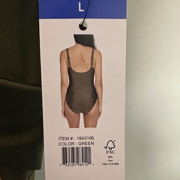 DKNY Olive Twist-Front Swimsuit - Picture 3 of 8